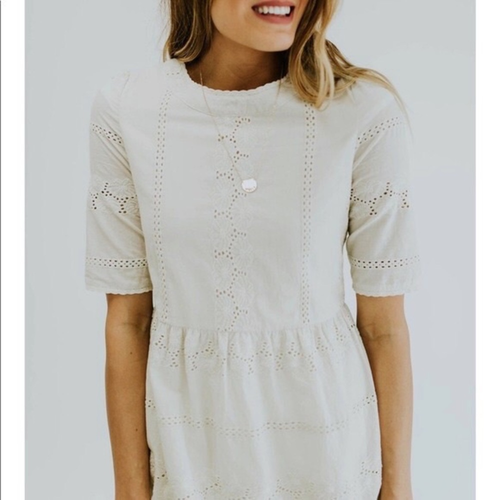 Roolee Boutique Lace Cream Midi Dress